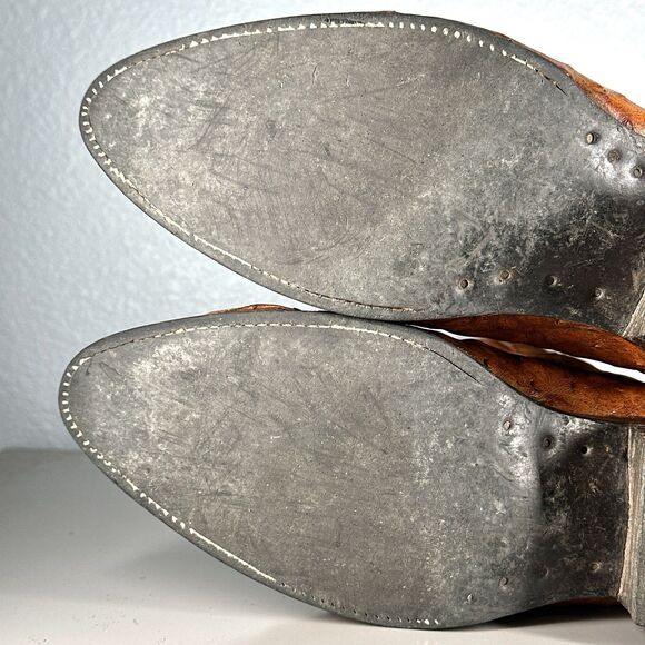 Cuadra Boots Brown Exotic Ostrich Leg Men’s Size 9.5 Mexico Handmade Leather - Picture 15 of 16